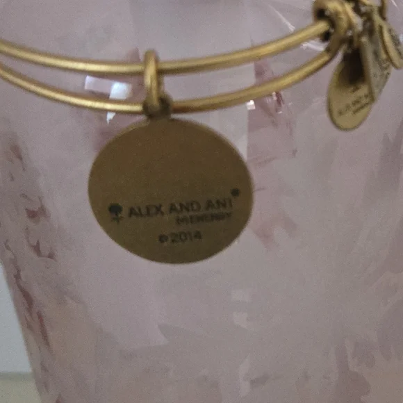 Alex and Ani New Beginnings Sun Charm Bangle in Gold Tone Brass - Picture 2 of 3